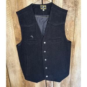 Wyoming Traders Mens Wool Hunting Outdoor Cowboy Ranch Vest - Black SZ Medium
